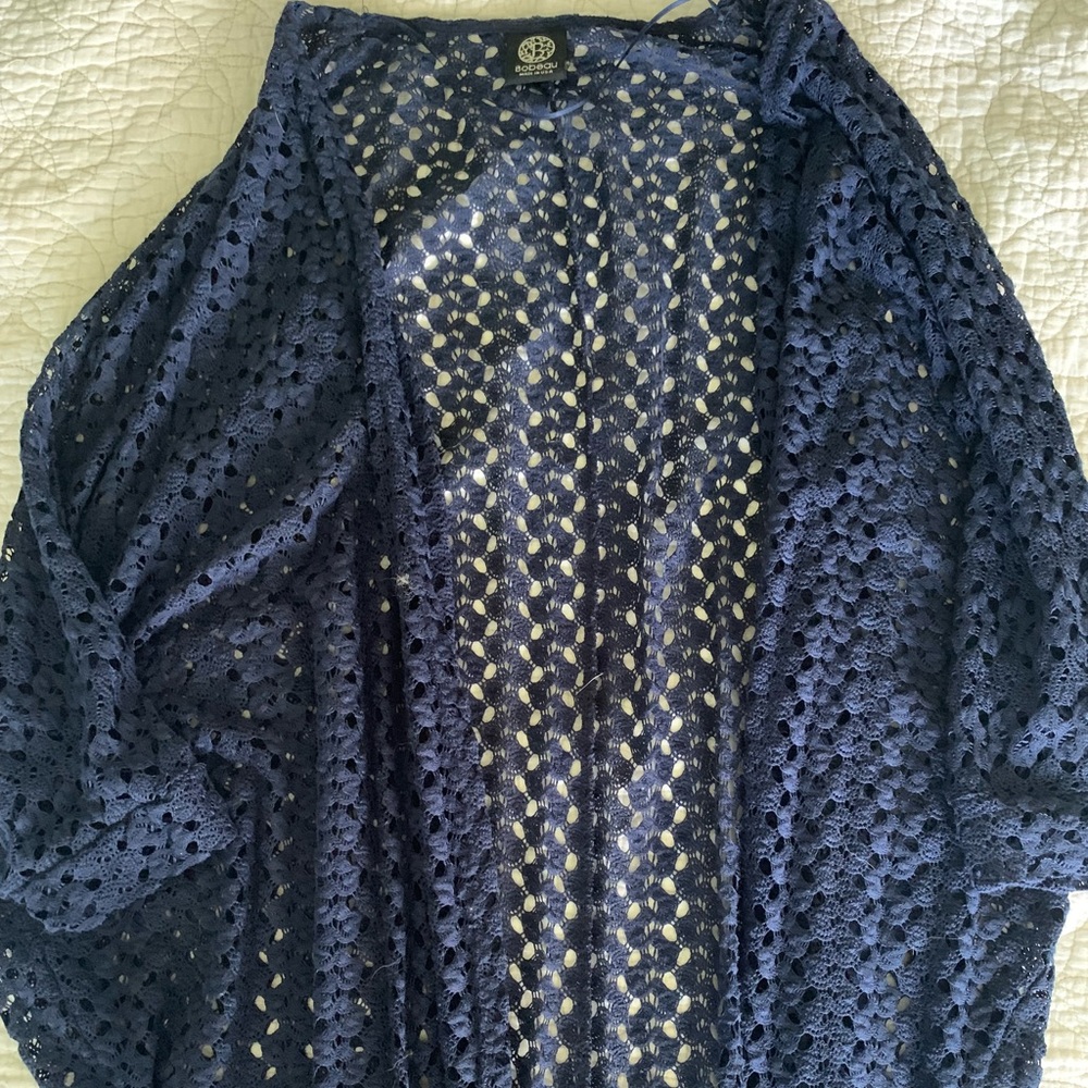 Dark Blue Bobeau Lace Kimono